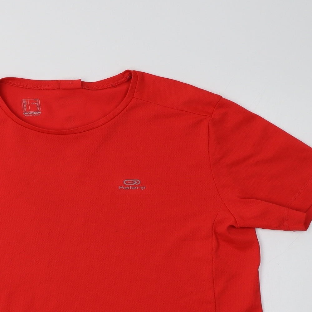 DECATHLON Mens Red  Polyester Basic T-Shirt Size M Crew Neck
