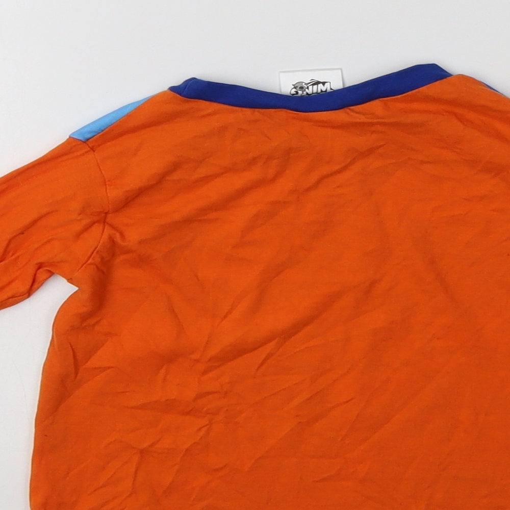 Nickelodeon Boys Orange  Cotton Basic T-Shirt Size 2-3 Years Crew Neck  - Top Wing