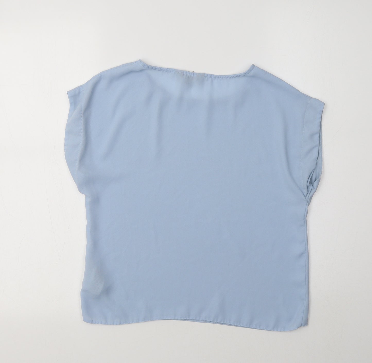 New Look Womens Blue  Polyester Basic Blouse Size 6 Round Neck