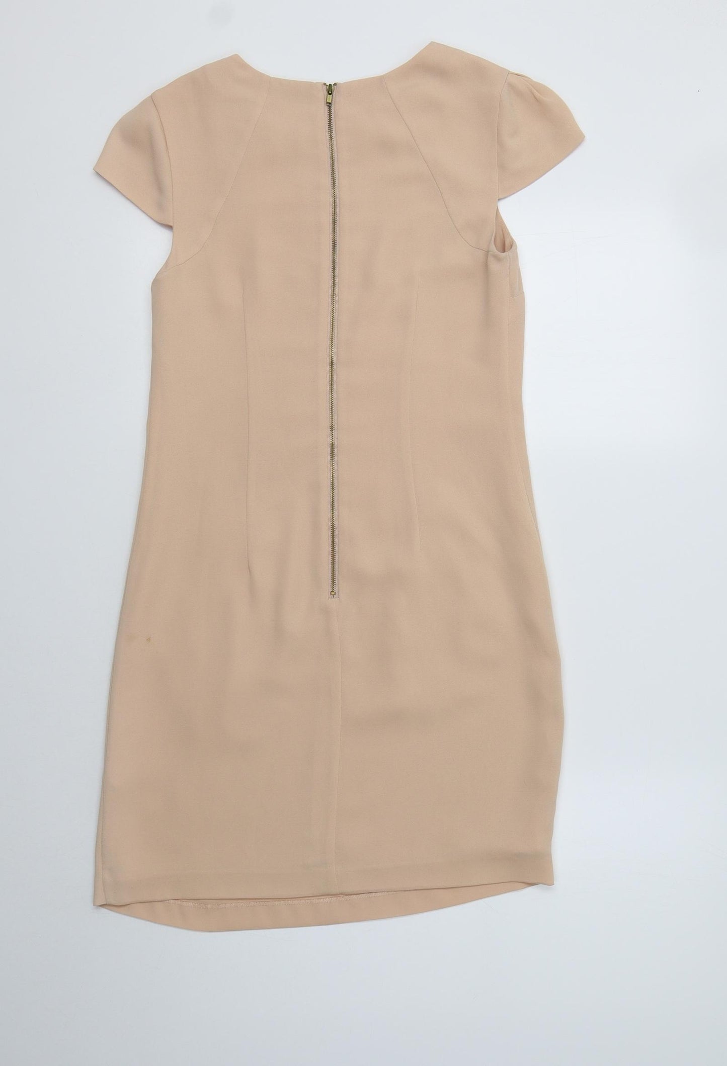 Oasis Womens Beige  Polyester Shift  Size 6  Round Neck