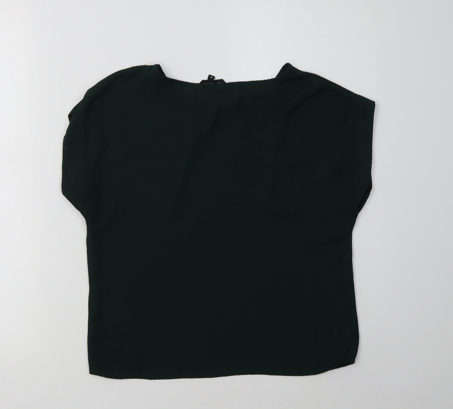 New Look Womens Green  Polyester Basic Blouse Size 6 Crew Neck
