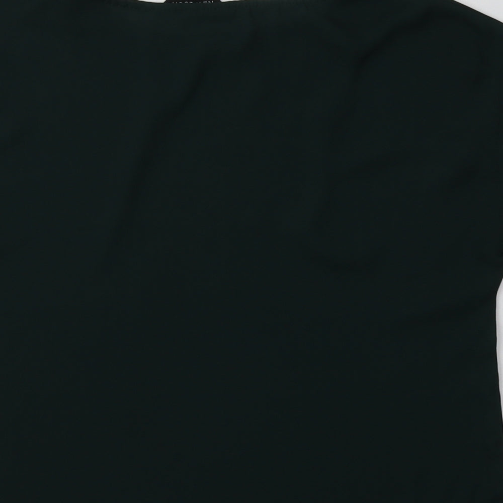 New Look Womens Green  Polyester Basic Blouse Size 6 Crew Neck