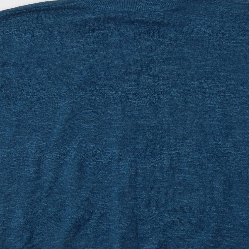 George Mens Blue Collared  Cotton Pullover Jumper Size M