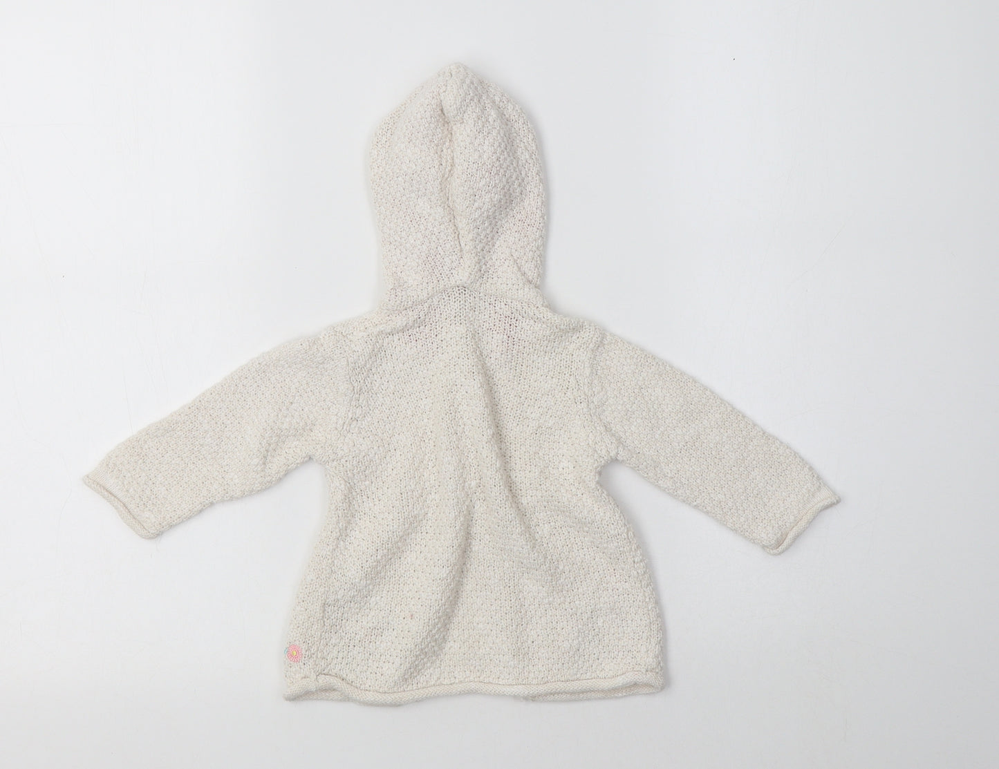 George Baby Ivory Floral Cotton Cardigan Jumper Size 3-6 Months