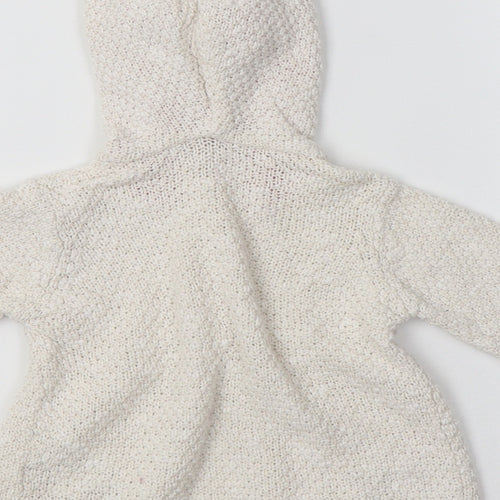 George Baby Ivory Floral Cotton Cardigan Jumper Size 3-6 Months