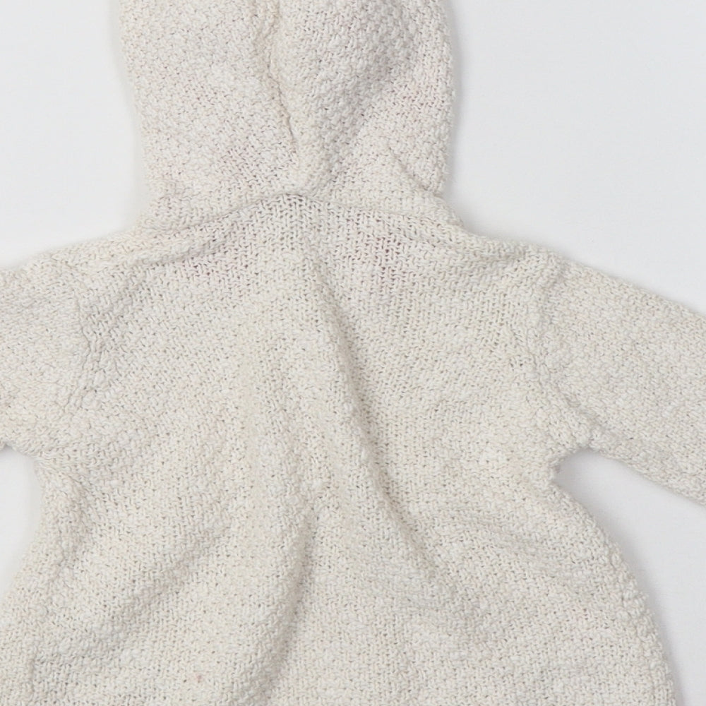 George Baby Ivory Floral Cotton Cardigan Jumper Size 3-6 Months