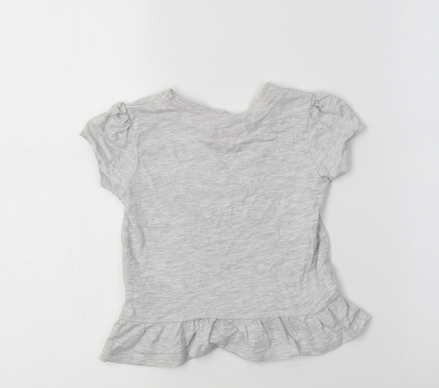 Primark Baby Grey  Cotton Basic T-Shirt Size 18-24 Months Crew Neck