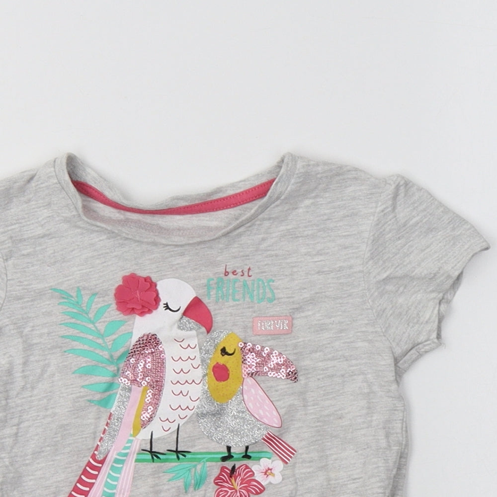 Primark Baby Grey  Cotton Basic T-Shirt Size 18-24 Months Crew Neck