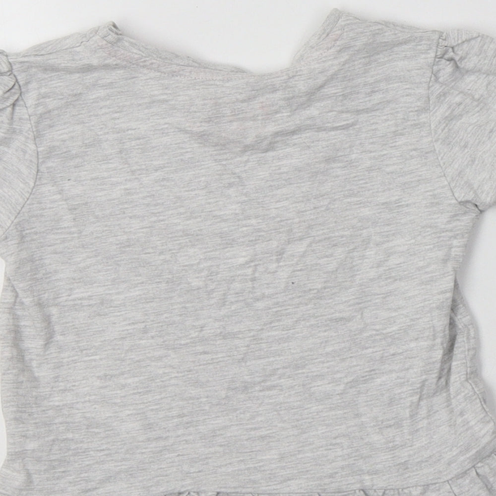 Primark Baby Grey  Cotton Basic T-Shirt Size 18-24 Months Crew Neck