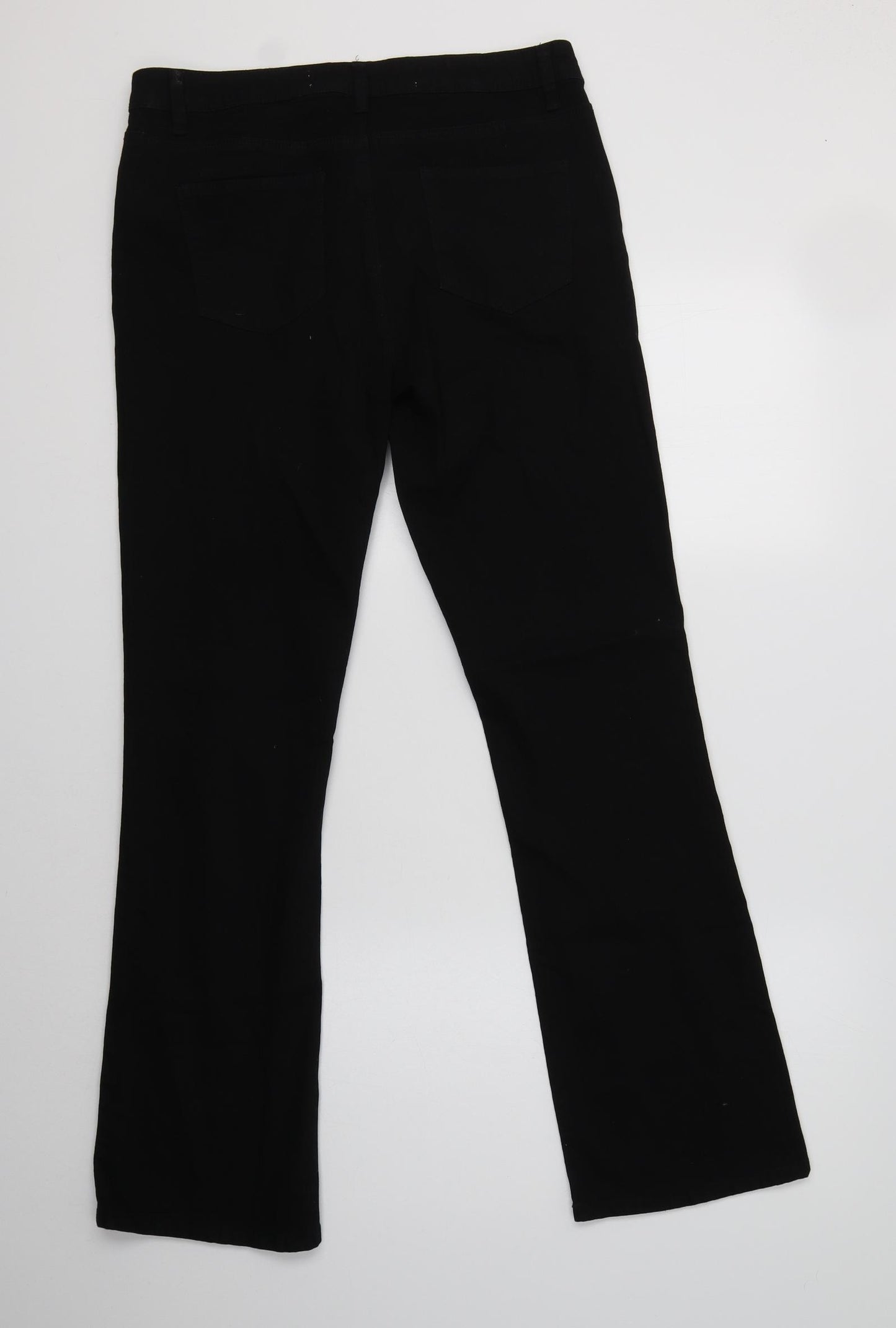 Primark Womens Black  Cotton Bootcut Jeans Size 14 L30 in Regular