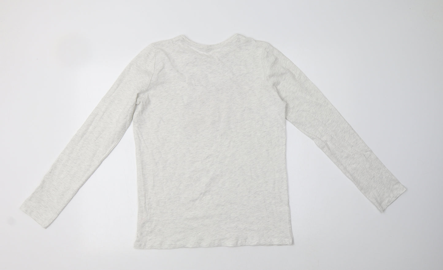 Primark Girls Grey  Cotton Basic T-Shirt Size 14-15 Years Crew Neck  - Butterfly