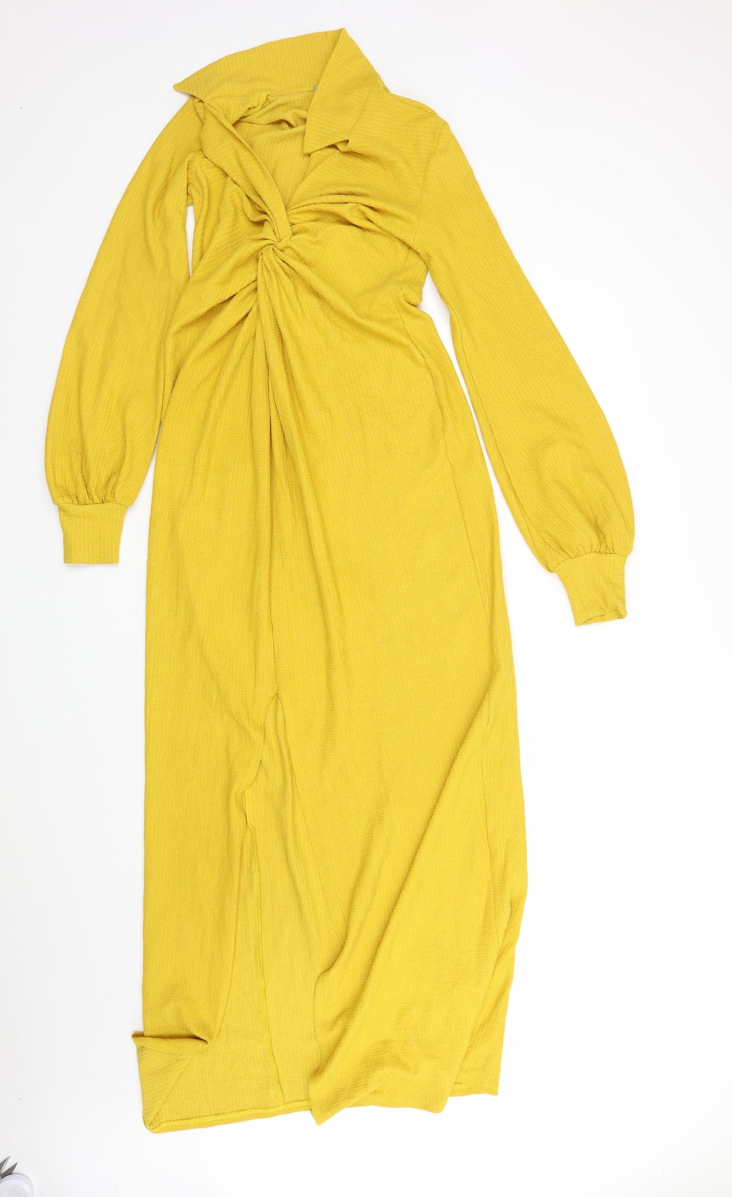 ASOS Womens Yellow  Polyester A-Line  Size 10  V-Neck