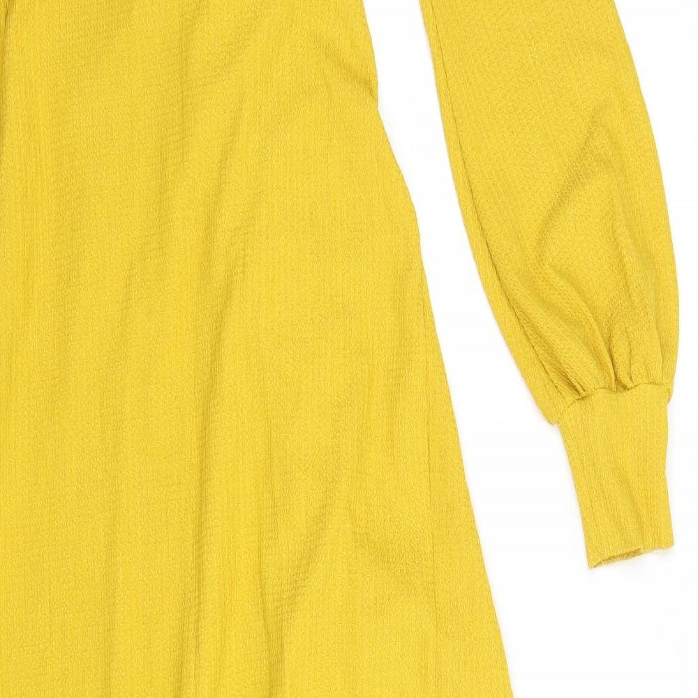 ASOS Womens Yellow  Polyester A-Line  Size 10  V-Neck