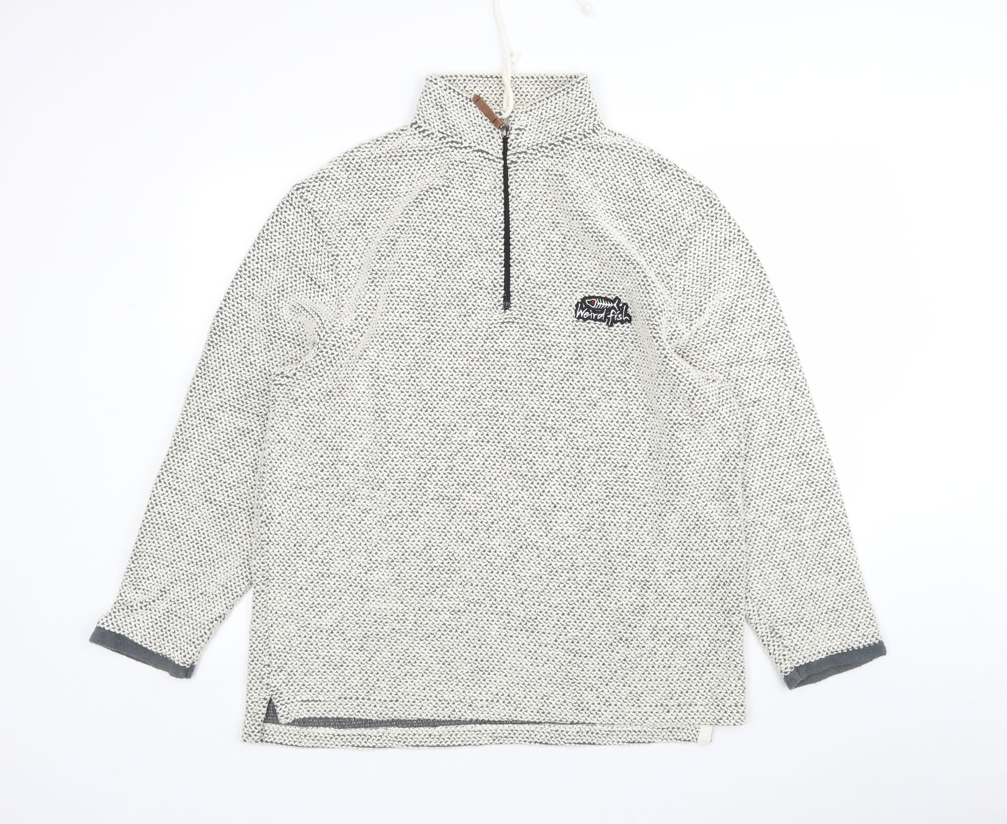 Weird Fish Mens Beige  Cotton Pullover Sweatshirt Size L