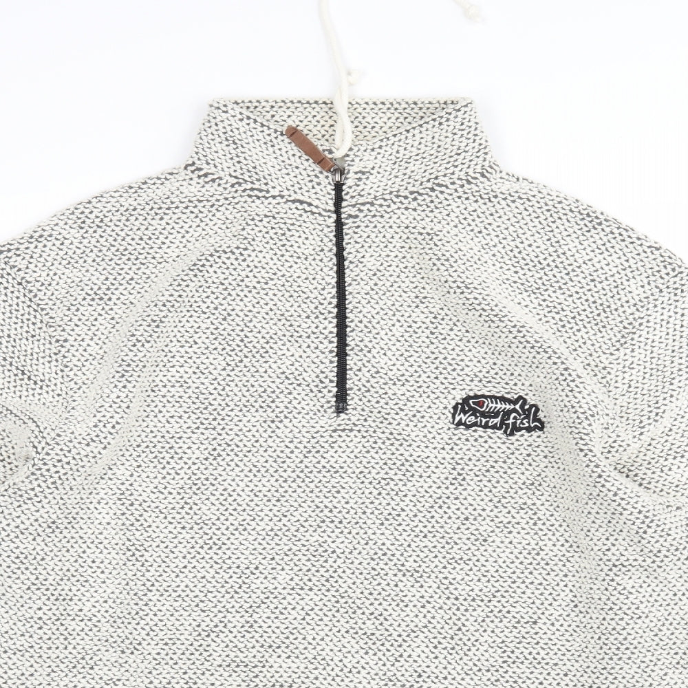 Weird Fish Mens Beige  Cotton Pullover Sweatshirt Size L