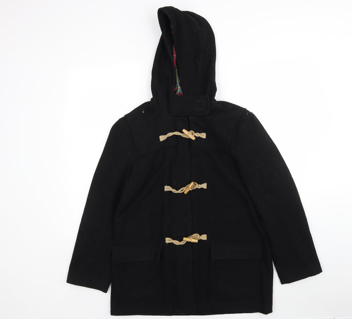 POP Womens Black Pea Coat Coat Size S