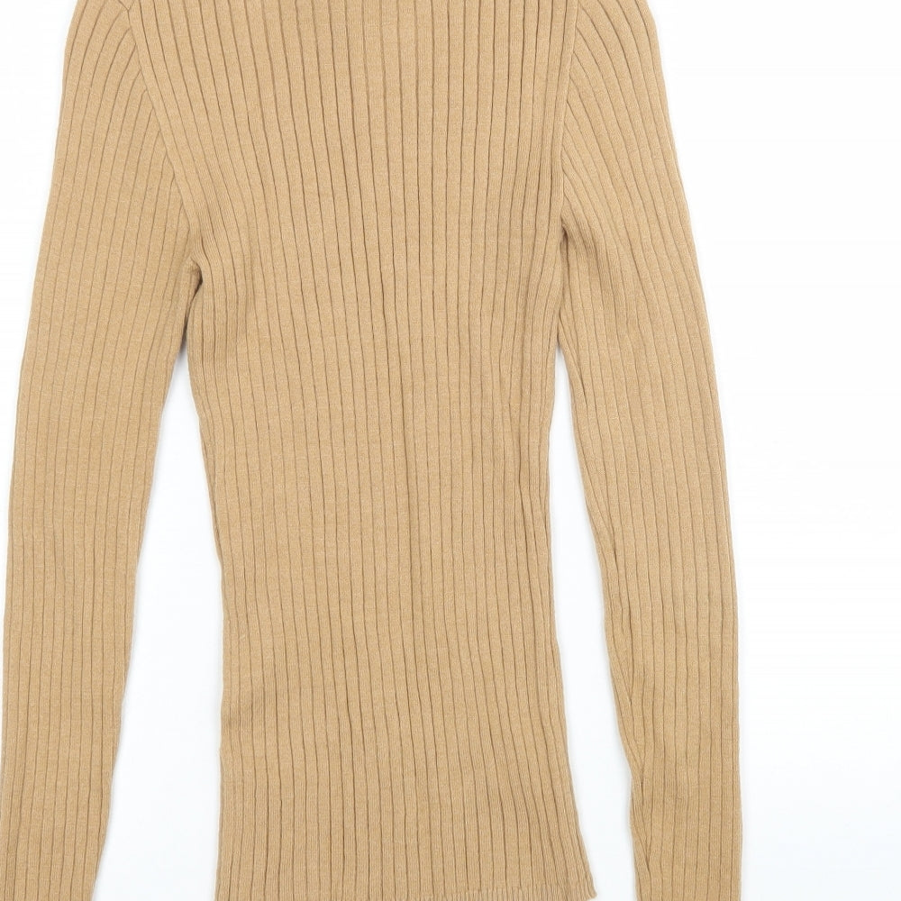 Primark Womens Beige Round Neck   Pullover Jumper Size XS