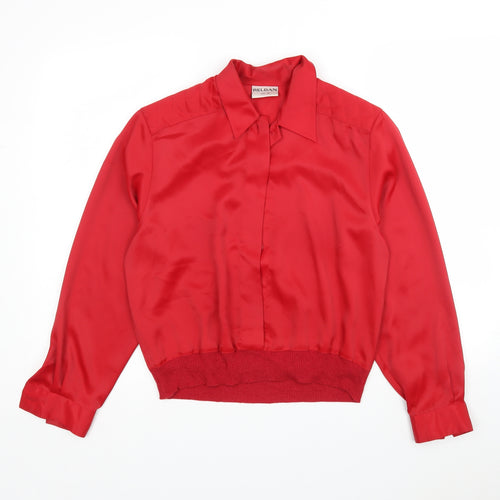 Reldan Womens Red  Polyester Basic Blouse Size 10 Collared