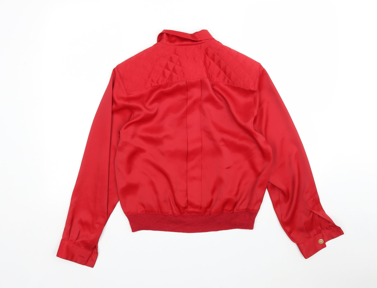 Reldan Womens Red  Polyester Basic Blouse Size 10 Collared