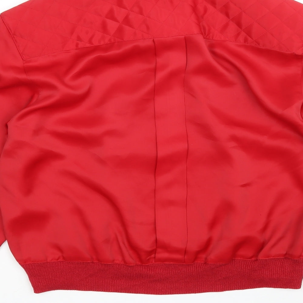 Reldan Womens Red  Polyester Basic Blouse Size 10 Collared
