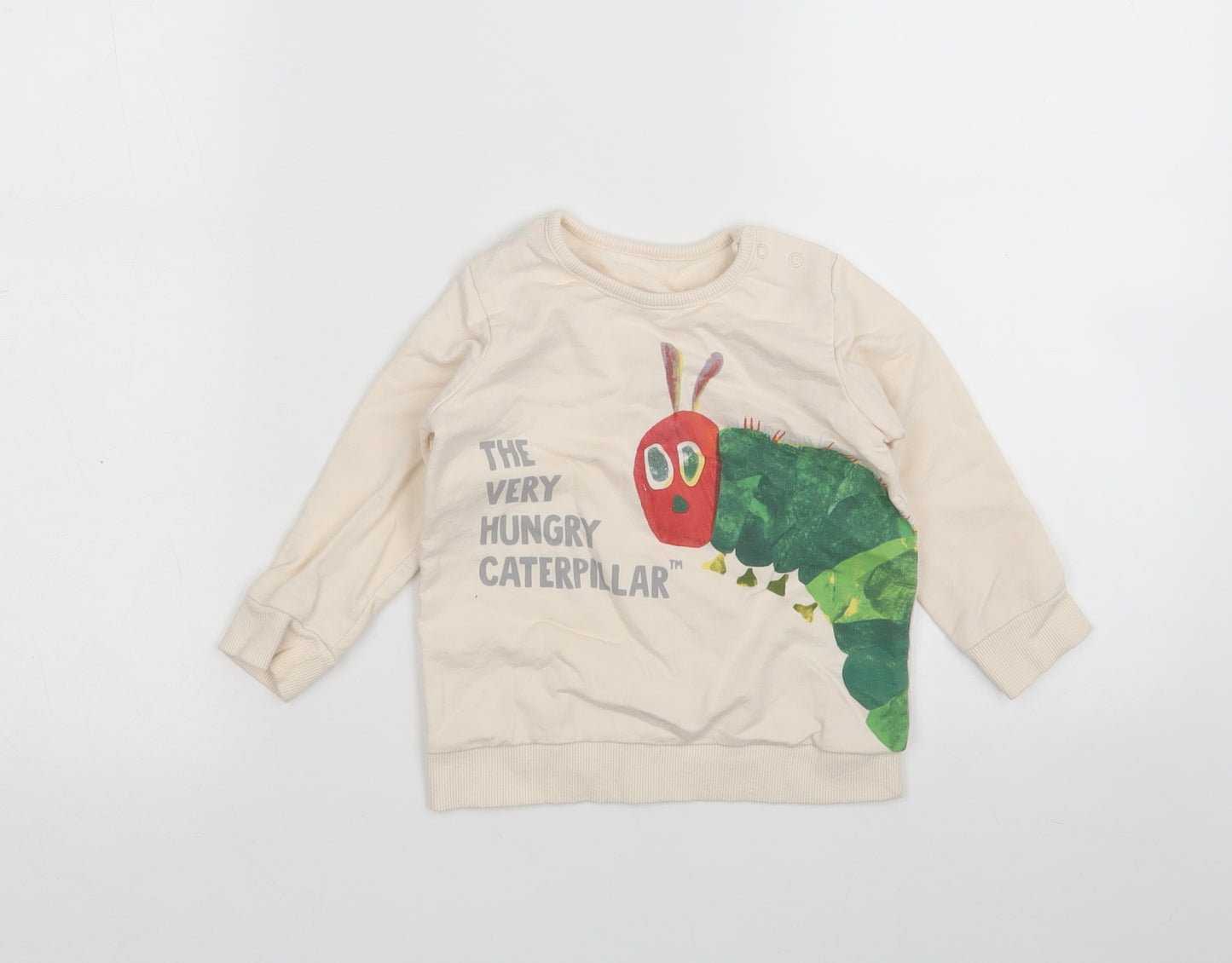 George Baby Beige  Cotton Pullover Jumper Size 12-18 Months   - The very hungry Caterpillar