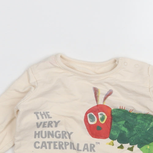 George Baby Beige  Cotton Pullover Jumper Size 12-18 Months   - The very hungry Caterpillar