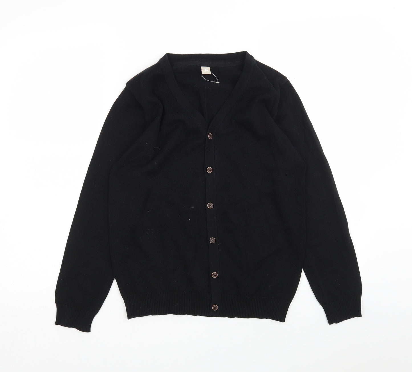 TU Girls Black V-Neck  Cotton Cardigan Jumper Size 12 Years   - School wear