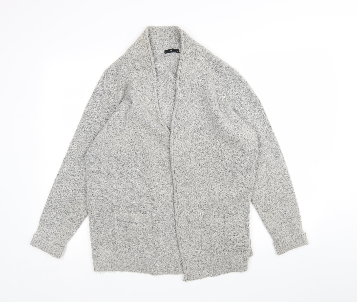 M&Co Womens Grey V-Neck  Acrylic Wrap Jumper Size 16