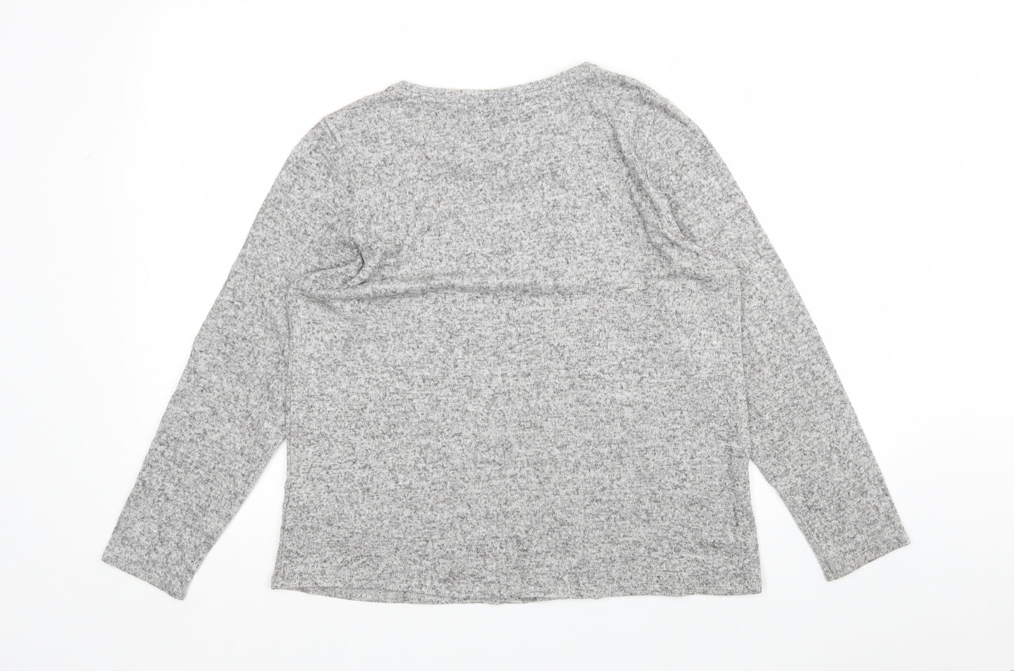 George Womens Grey Round Neck  Viscose Pullover Jumper Size 14