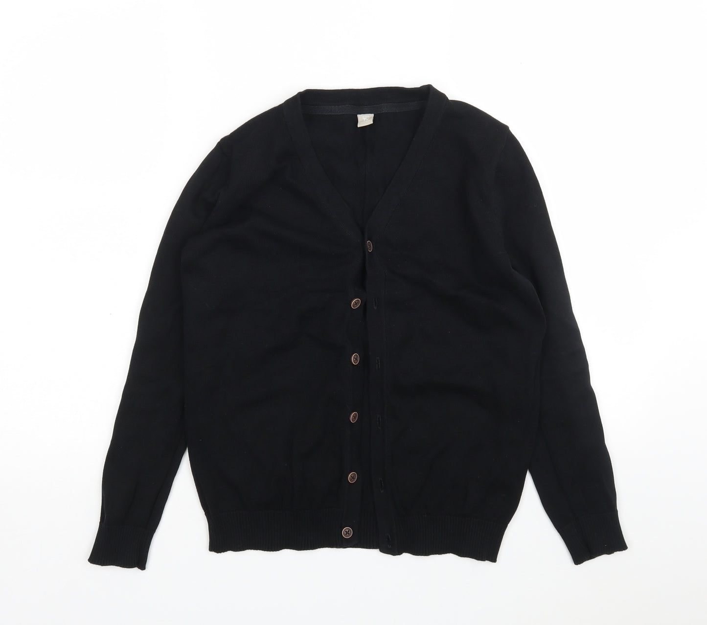 TU Girls Black V-Neck  Cotton Cardigan Jumper Size 11 Years
