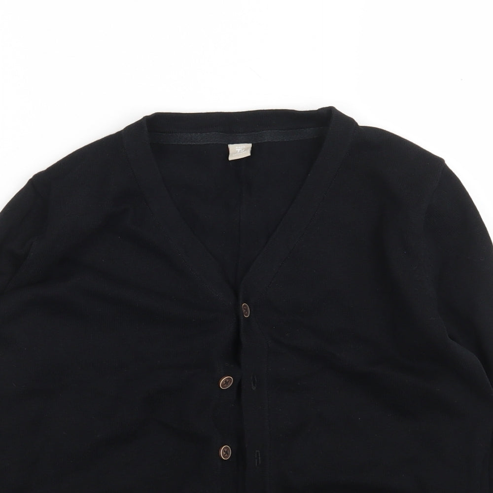 TU Girls Black V-Neck  Cotton Cardigan Jumper Size 11 Years