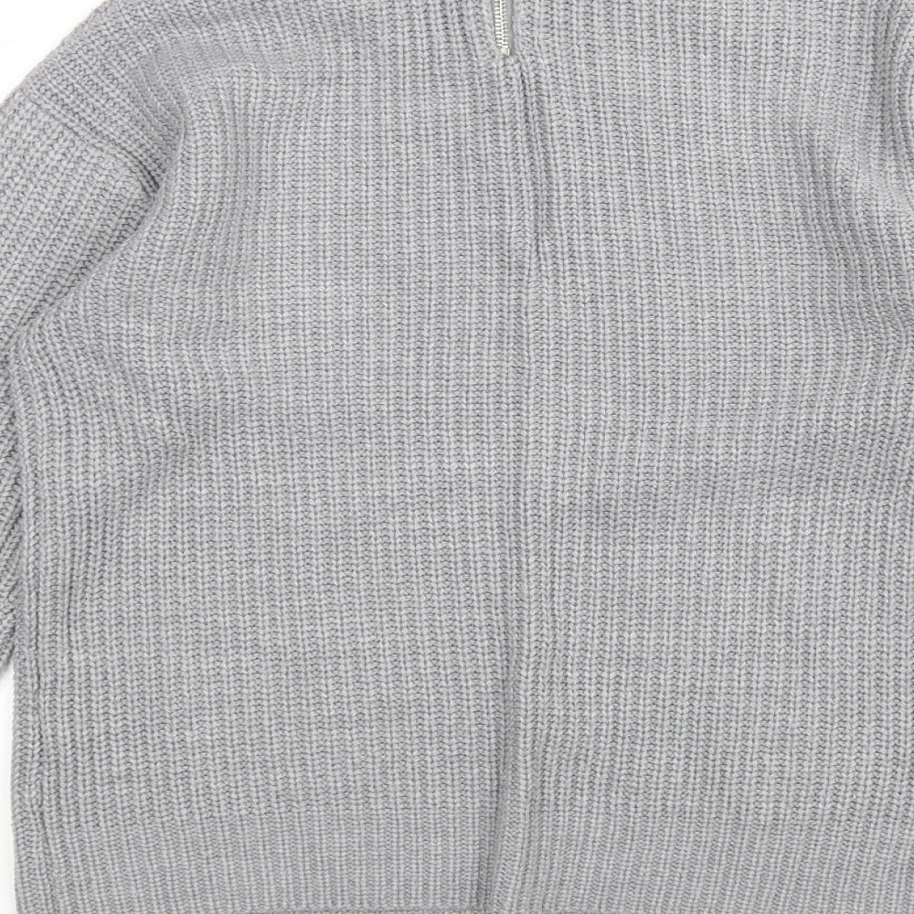 Dorothy Perkins Womens Grey Round Neck  Acrylic Pullover Jumper Size 10