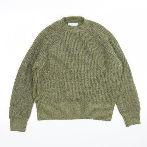 Primark Womens Green Round Neck  Acrylic Pullover Jumper Size S