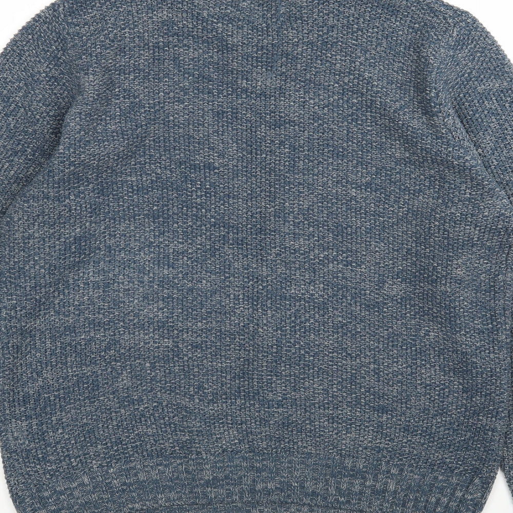 Primark Mens Blue Round Neck  Acrylic Pullover Jumper Size M