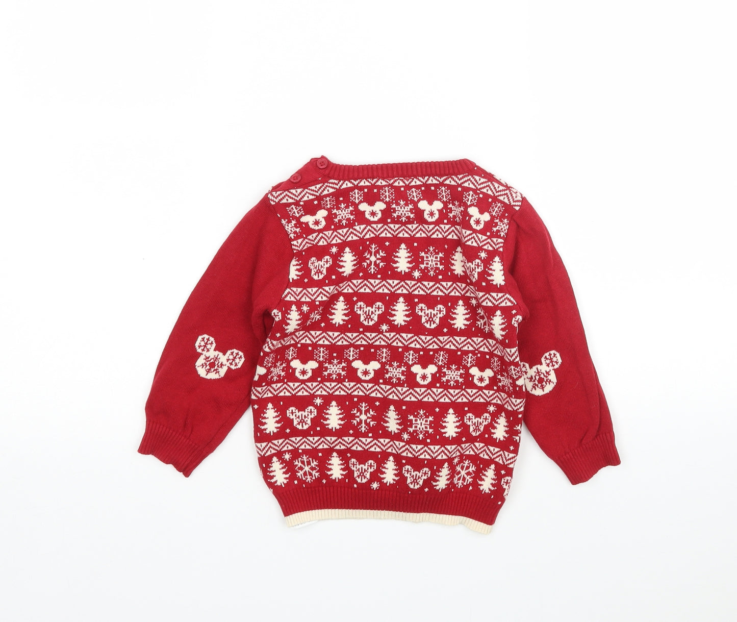 Disney Baby Boys Multicoloured Striped Cotton Pullover Jumper Size 18-24 Months   - Christmas