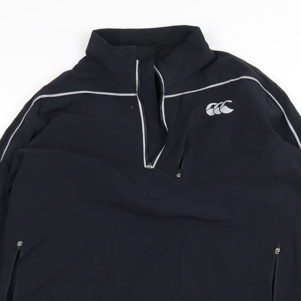 Canterbury Mens Black  Nylon Basic Casual Size M Mock Neck