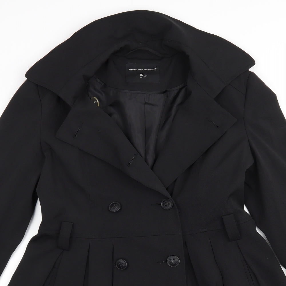 Dorothy Perkins Womens Black   Overcoat Coat Size 10