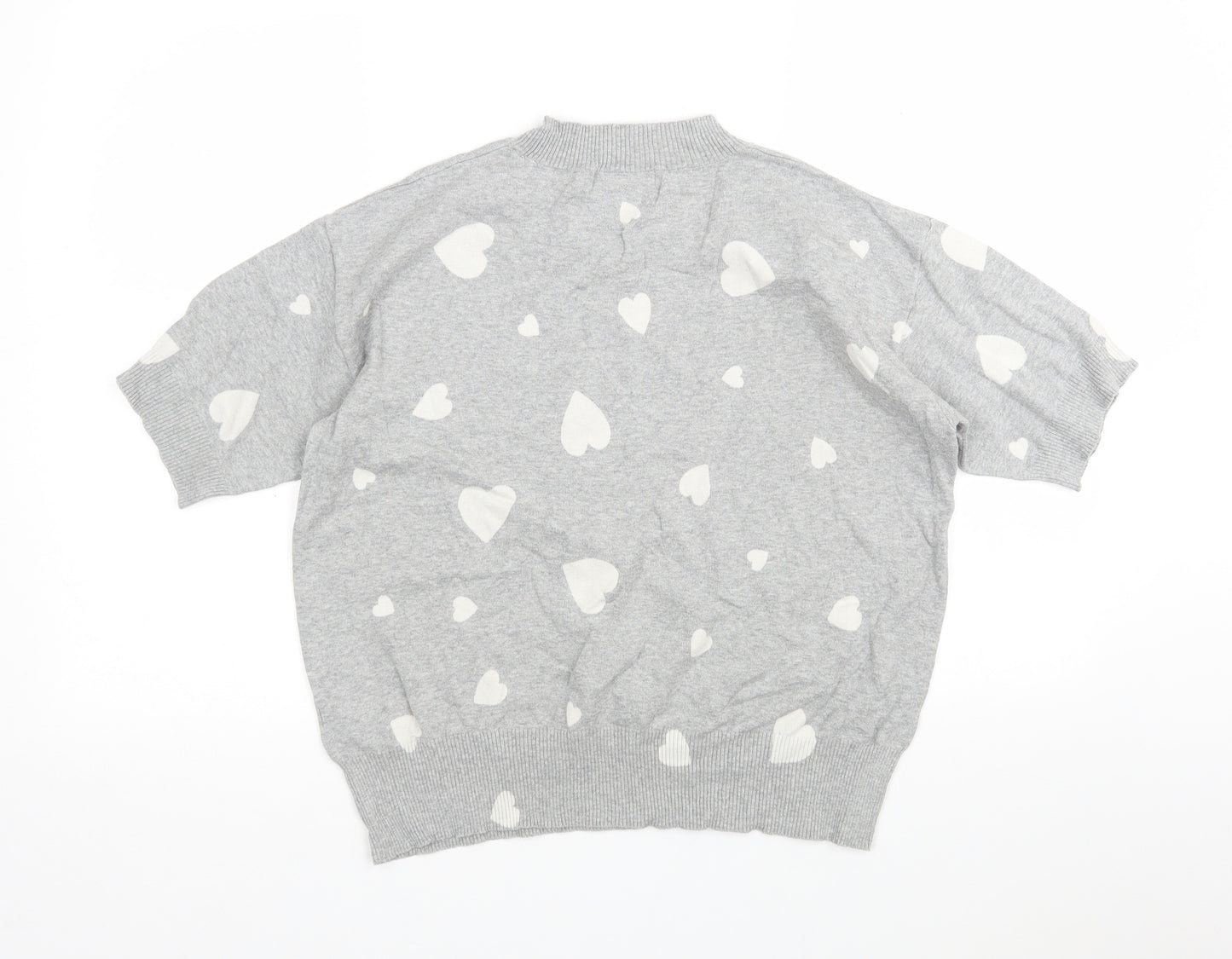 M&S Womens Multicoloured Round Neck Polka Dot Cotton Pullover Jumper Size M