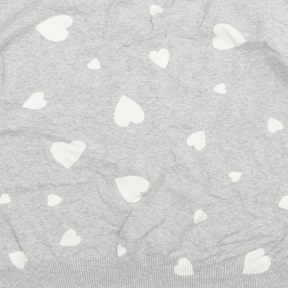 M&S Womens Multicoloured Round Neck Polka Dot Cotton Pullover Jumper Size M