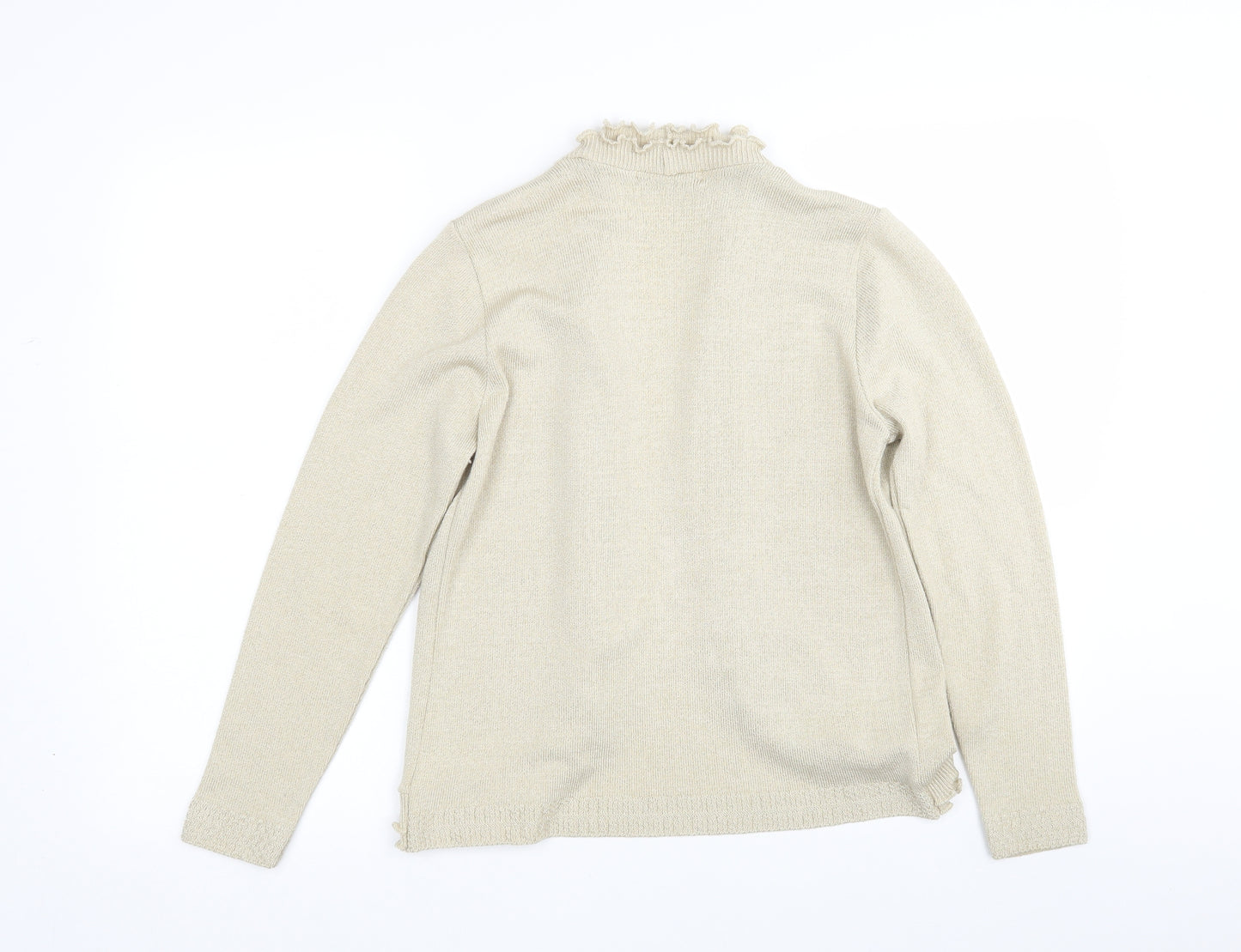 Just Elegance Womens Beige V-Neck  Acrylic Cardigan Jumper Size S