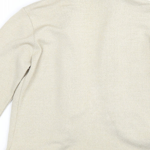 Just Elegance Womens Beige V-Neck  Acrylic Cardigan Jumper Size S