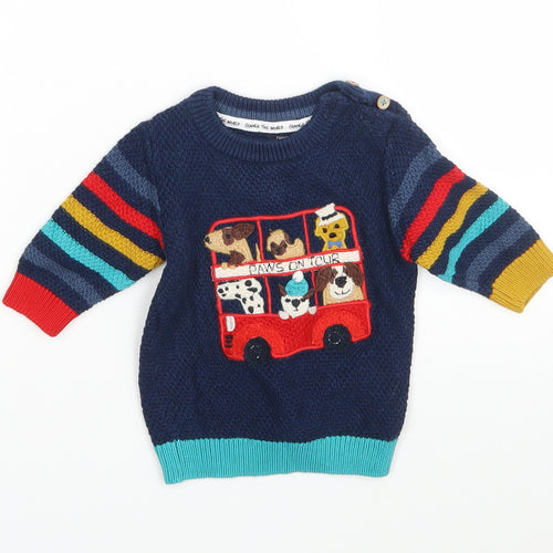 NEXT Boys Multicoloured Striped Cotton Pullover Jumper Size 3-6 Months