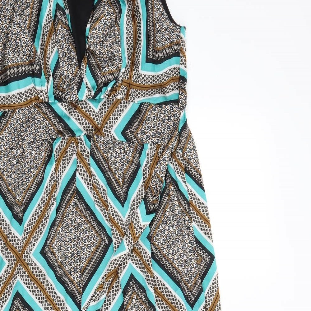 F&F Womens Multicoloured Floral Polyester A-Line  Size 16  V-Neck