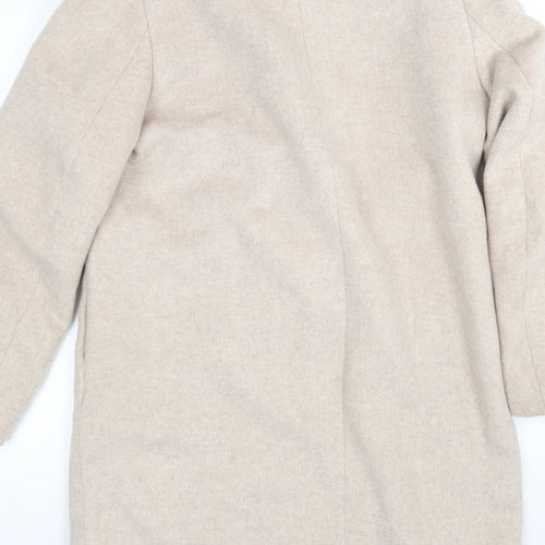 H&M Womens Beige   Overcoat Coat Size 8