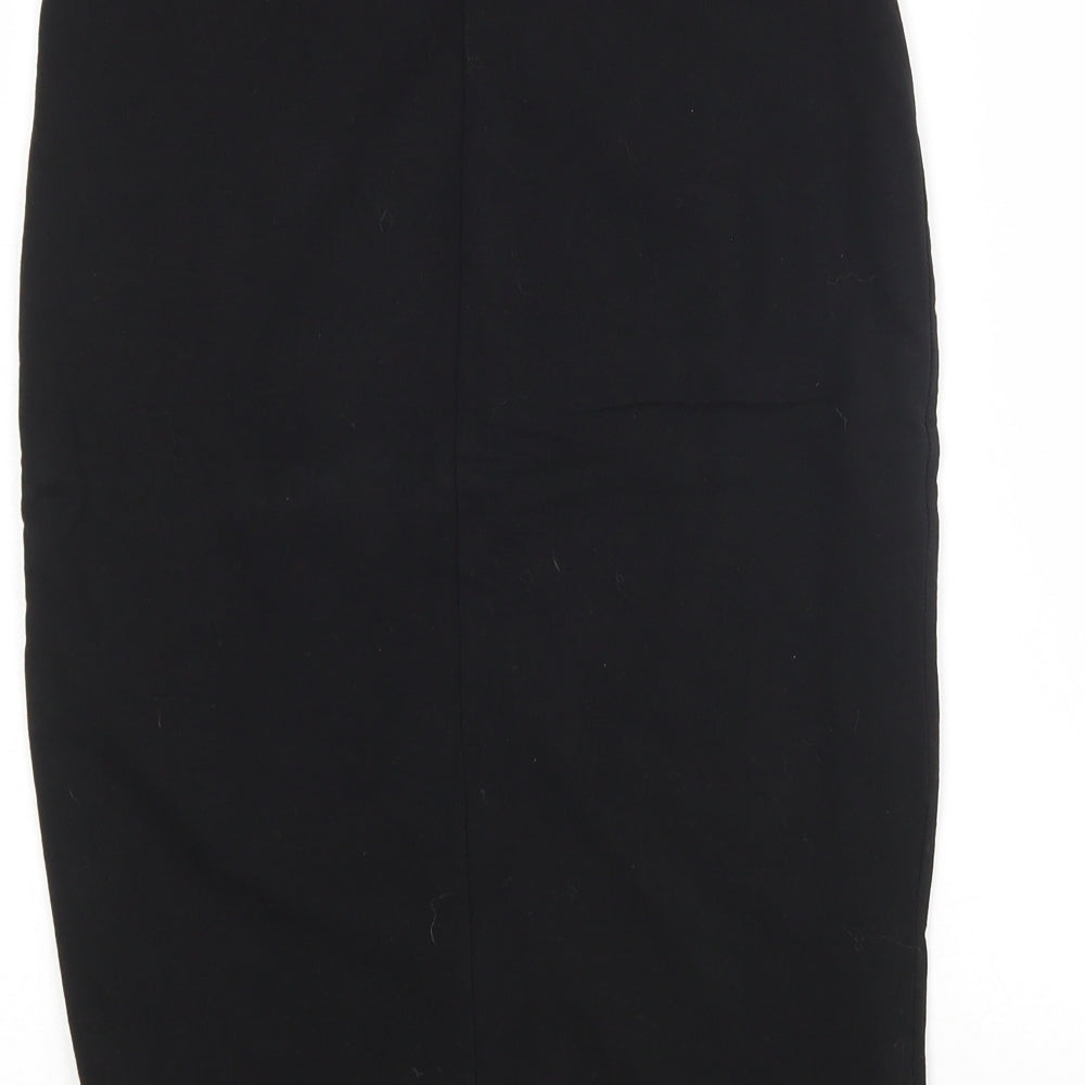 H&M Womens Black  Cotton Straight & Pencil Skirt Size S