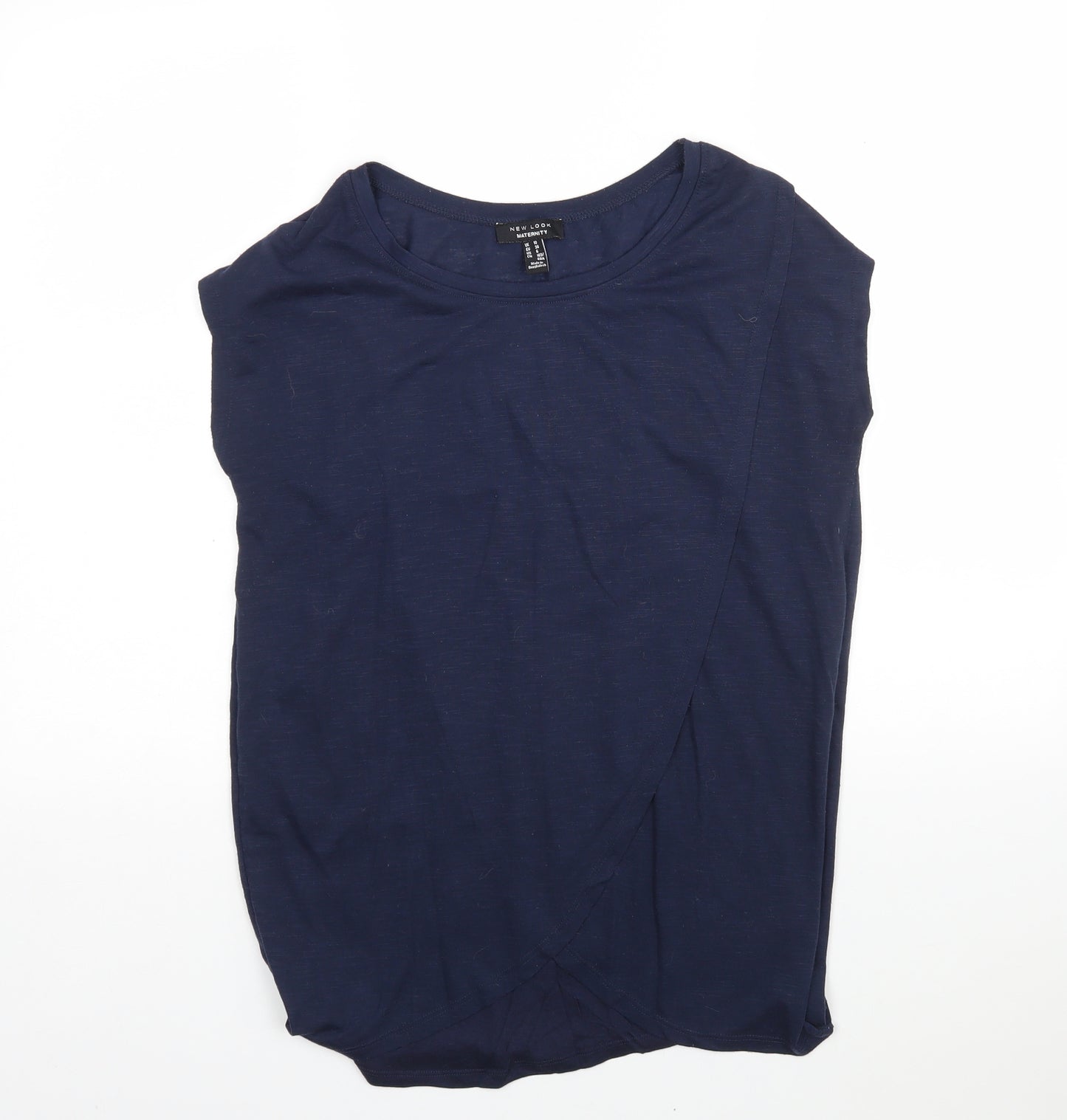 New Look Womens Blue  Polyester Basic T-Shirt Size 10 Round Neck