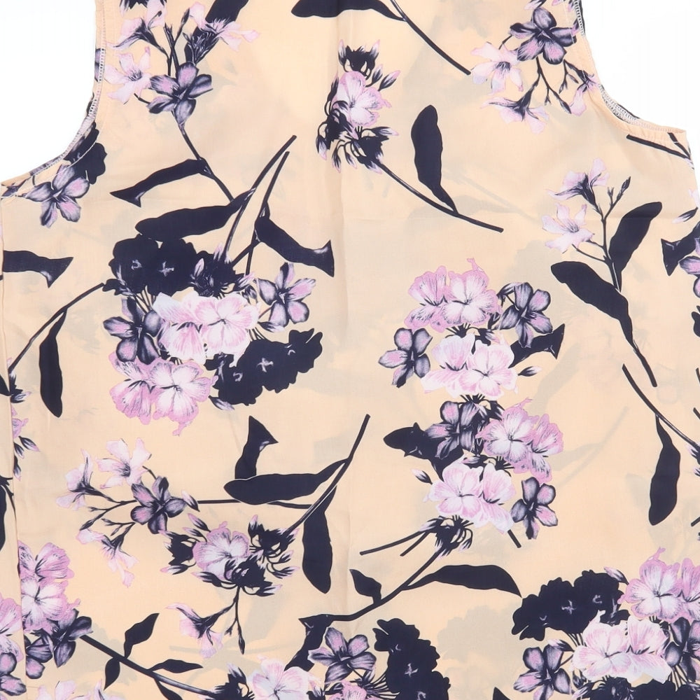 George Womens Multicoloured Floral Polyester Basic Blouse Size 10 V-Neck