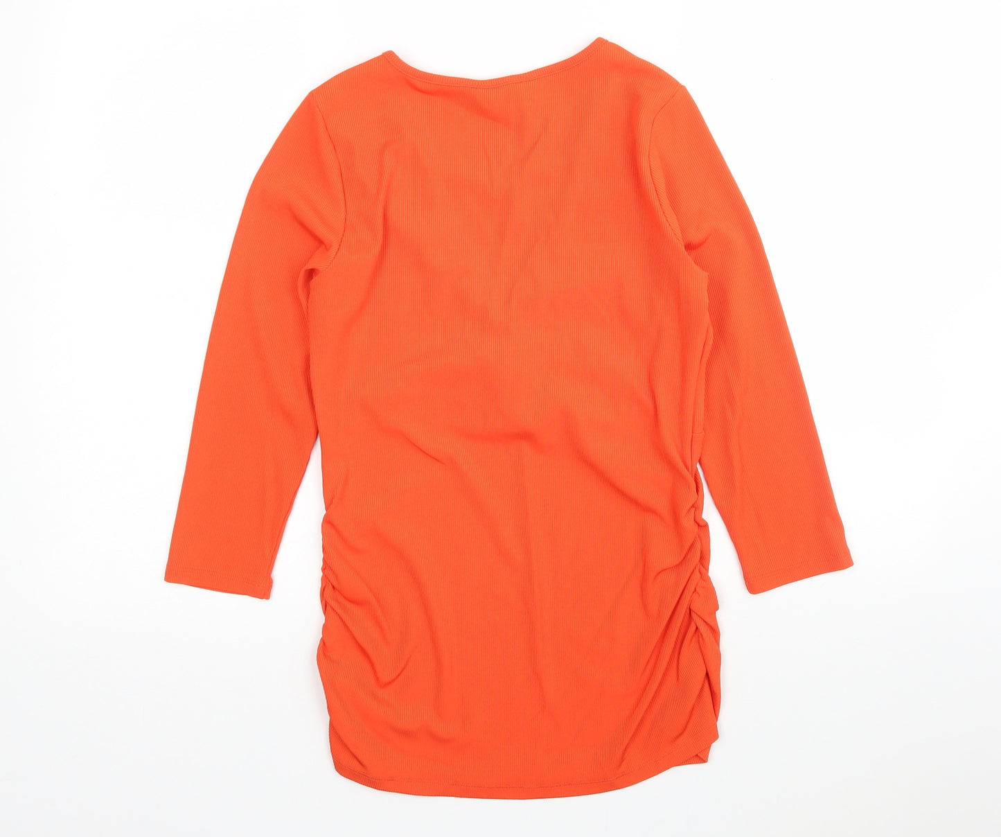 Blooming Marvellous Womens Orange  Polyester Basic Blouse Size S Round Neck
