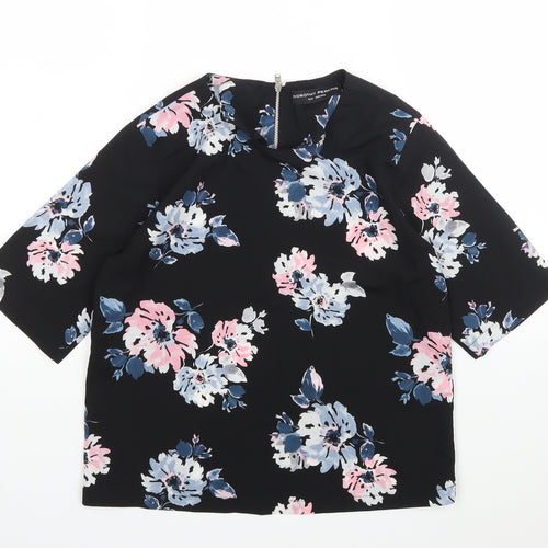 Dorothy Perkins Womens Multicoloured Floral Polyester Basic Blouse Size 8 Round Neck