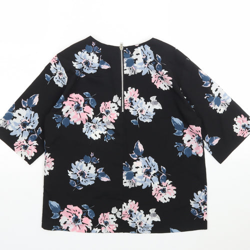 Dorothy Perkins Womens Multicoloured Floral Polyester Basic Blouse Size 8 Round Neck